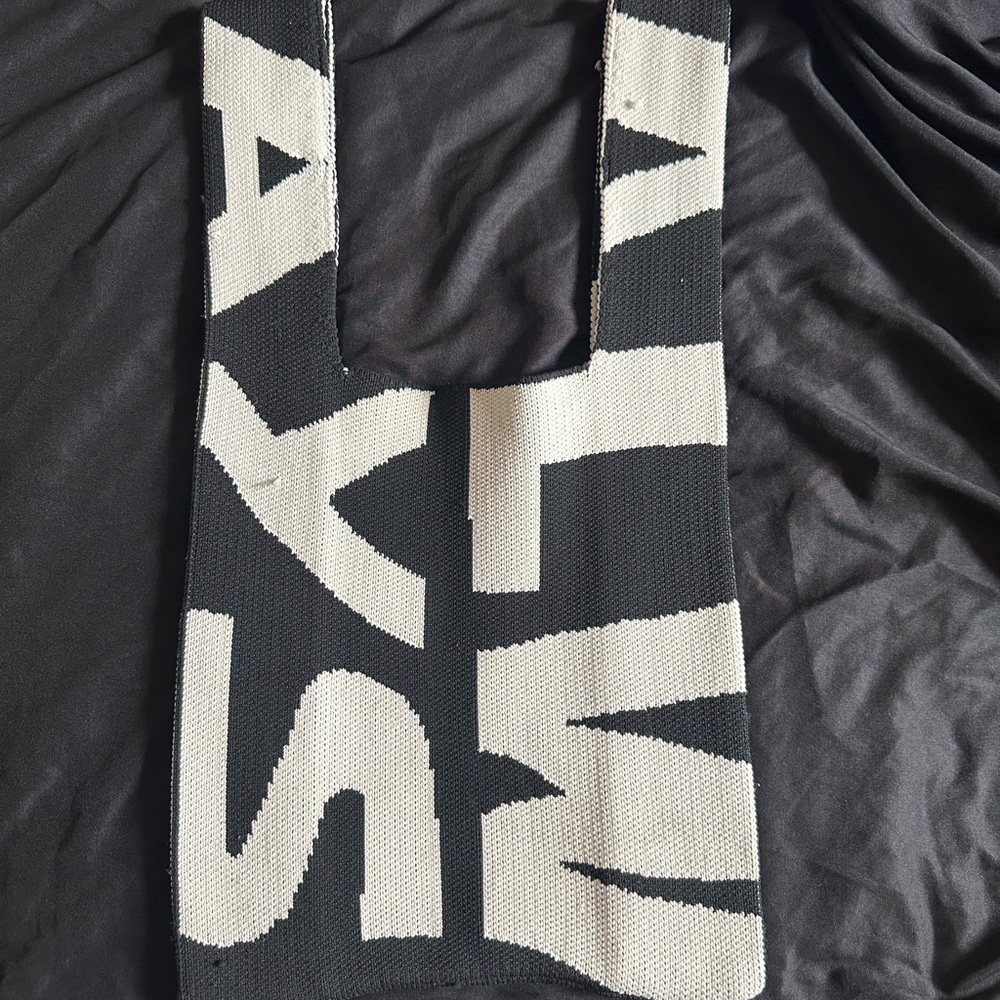 Black and White Knit Tote Bag